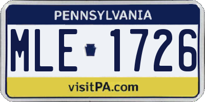 PA license plate MLE1726