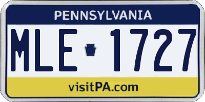 PA license plate MLE1727