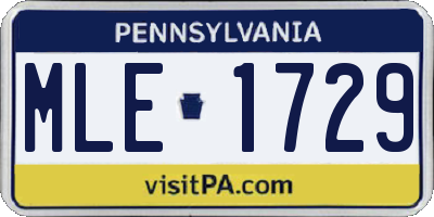 PA license plate MLE1729