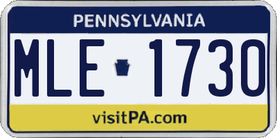 PA license plate MLE1730