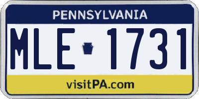 PA license plate MLE1731