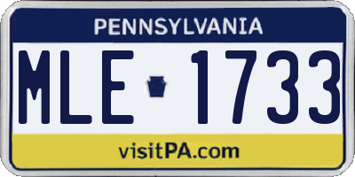 PA license plate MLE1733