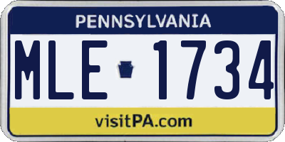 PA license plate MLE1734