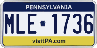 PA license plate MLE1736