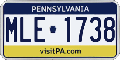PA license plate MLE1738