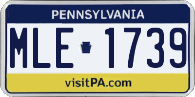 PA license plate MLE1739