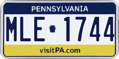 PA license plate MLE1744