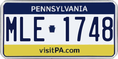 PA license plate MLE1748