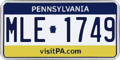 PA license plate MLE1749