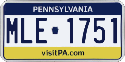 PA license plate MLE1751