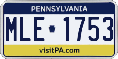 PA license plate MLE1753