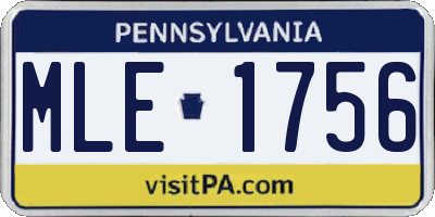 PA license plate MLE1756