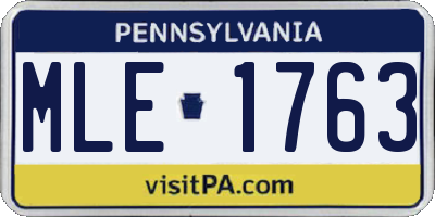 PA license plate MLE1763