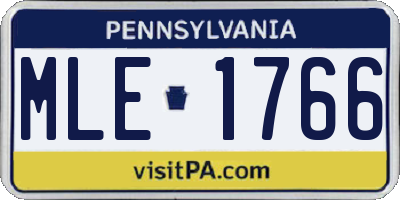 PA license plate MLE1766