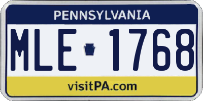 PA license plate MLE1768