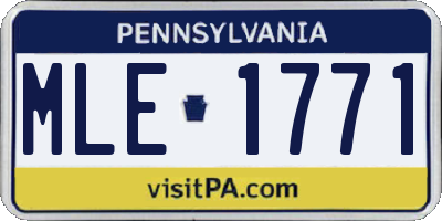 PA license plate MLE1771