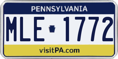 PA license plate MLE1772