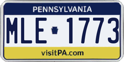 PA license plate MLE1773