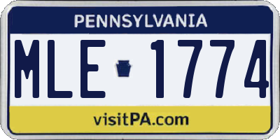 PA license plate MLE1774