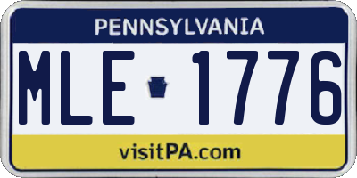 PA license plate MLE1776