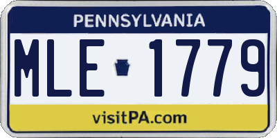 PA license plate MLE1779