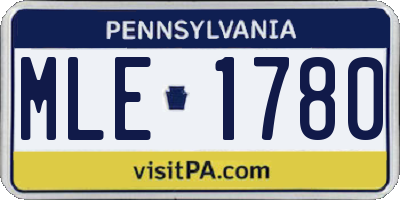 PA license plate MLE1780