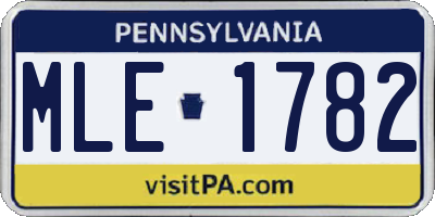 PA license plate MLE1782