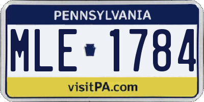 PA license plate MLE1784