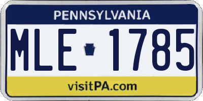 PA license plate MLE1785