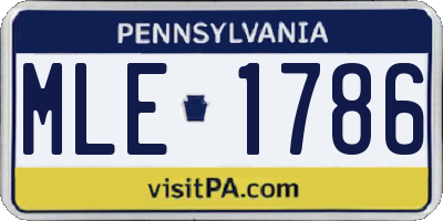 PA license plate MLE1786