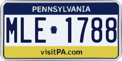 PA license plate MLE1788
