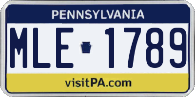 PA license plate MLE1789