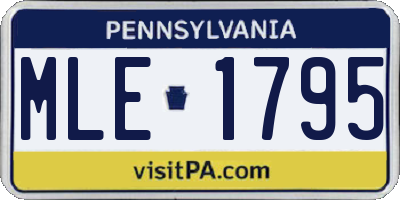 PA license plate MLE1795