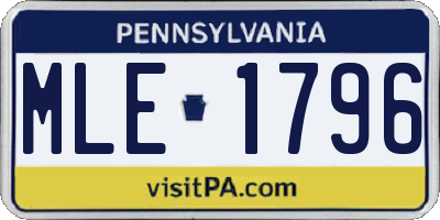 PA license plate MLE1796
