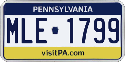PA license plate MLE1799