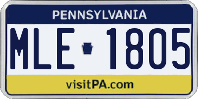 PA license plate MLE1805