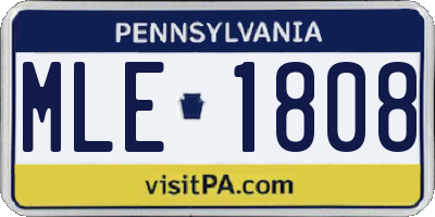 PA license plate MLE1808