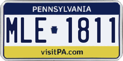 PA license plate MLE1811