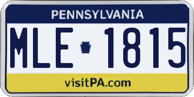 PA license plate MLE1815