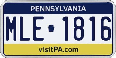 PA license plate MLE1816