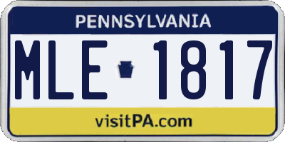 PA license plate MLE1817