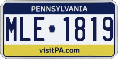 PA license plate MLE1819