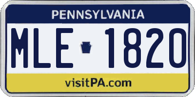 PA license plate MLE1820