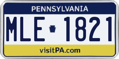 PA license plate MLE1821
