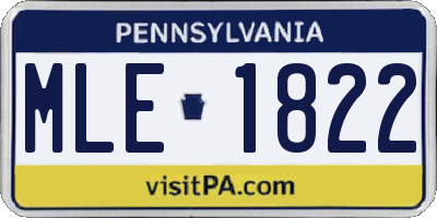 PA license plate MLE1822