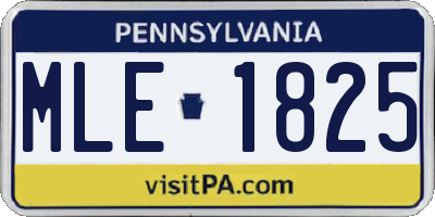 PA license plate MLE1825