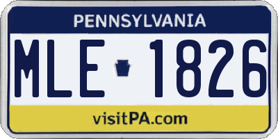 PA license plate MLE1826