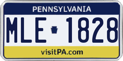 PA license plate MLE1828