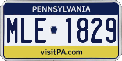 PA license plate MLE1829