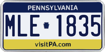 PA license plate MLE1835